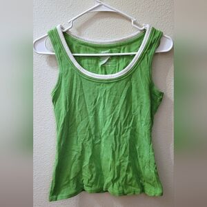 Green Ribbed Tank Top